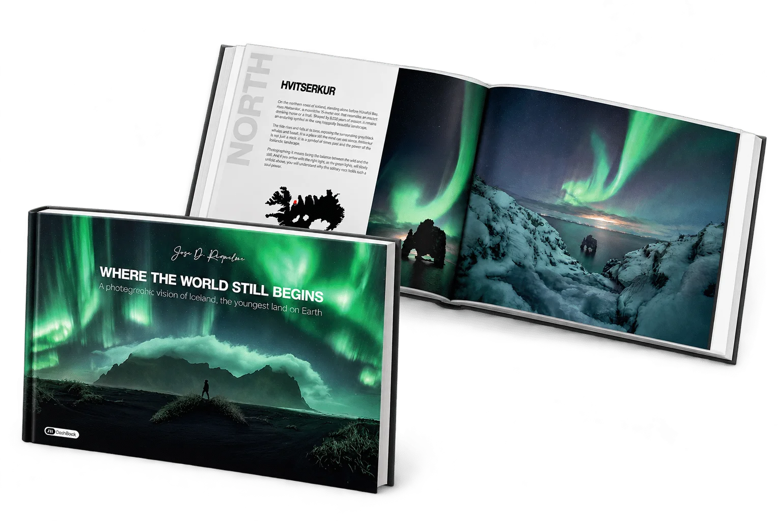 The book open at the Hvítserkur page