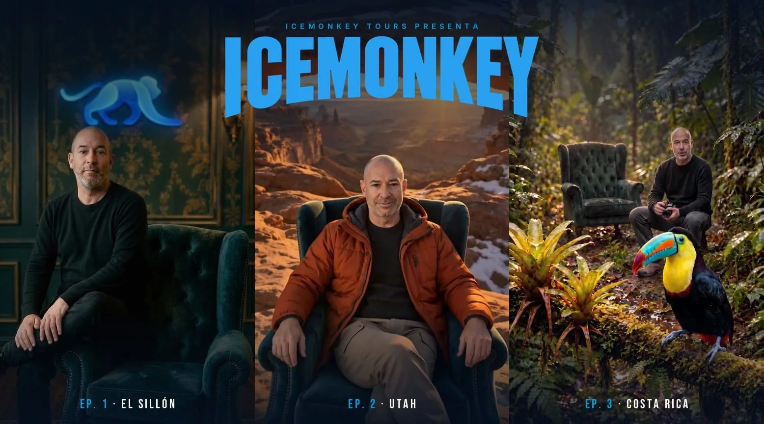 IceMonkey, the series: José's avatar in the studio, in Utah and in Costa Rica